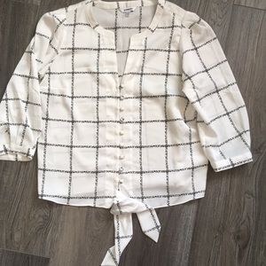 Button up with tie on front